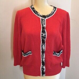 St. John button up cardigan top ladies size medium